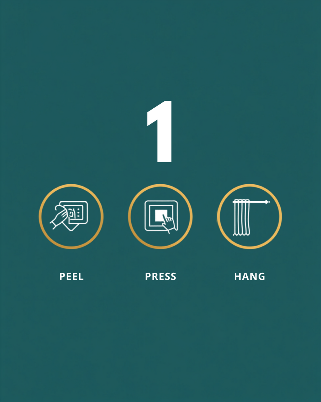 3 easy steps peel press hang installation guide