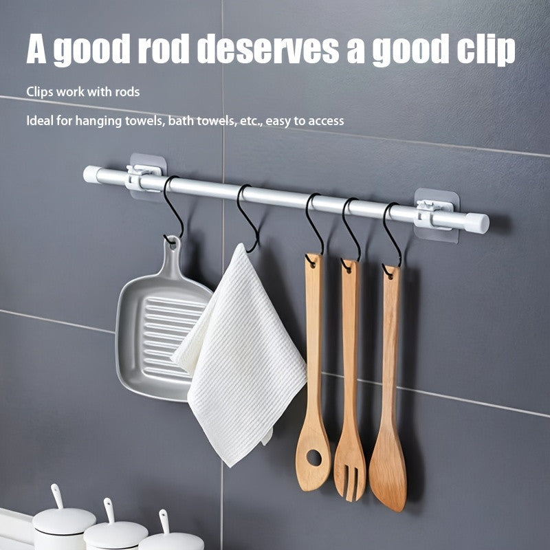 10-Pack Self-Adhesive Curtain Rod Hooks – Wall Mount Brackets