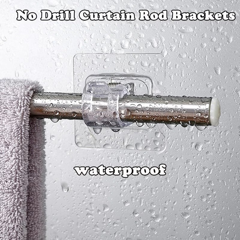 10-Pack Self-Adhesive Curtain Rod Hooks – Wall Mount Brackets